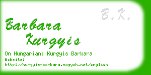 barbara kurgyis business card